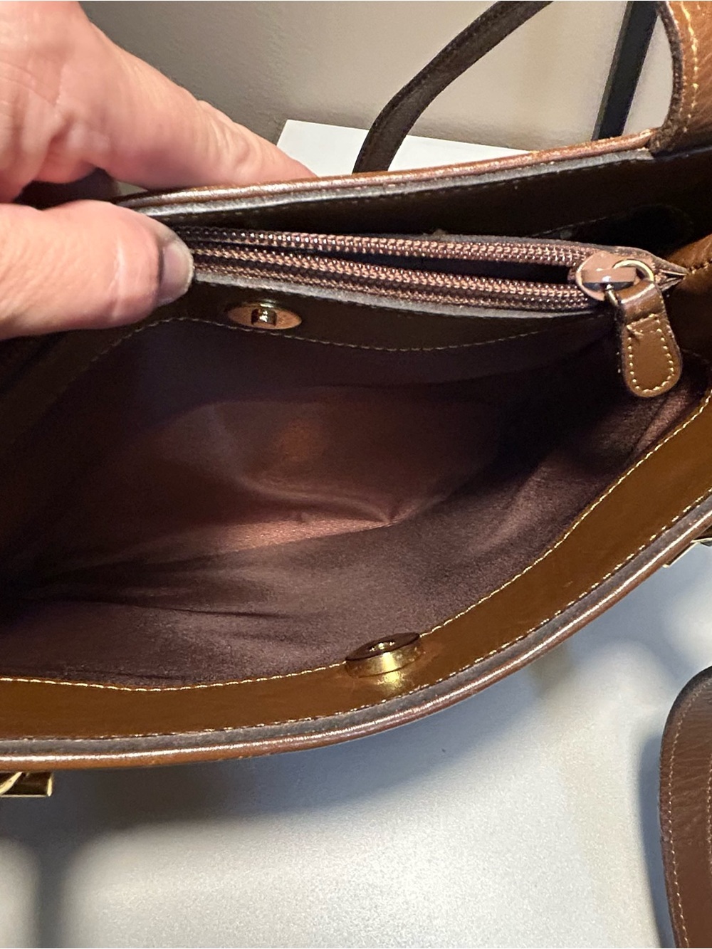 Nina Ricci Velvet Brown Tote Shoulder Bag Gold Hardware - Picture 10 of 14